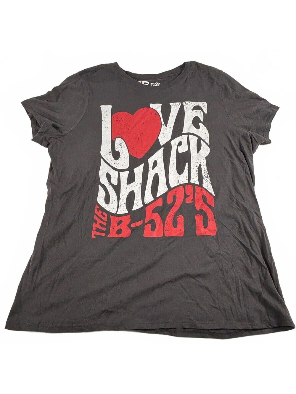 B-52's "Love Shack" Charcoal Gray Short Sleeve T-Shirt Size 0